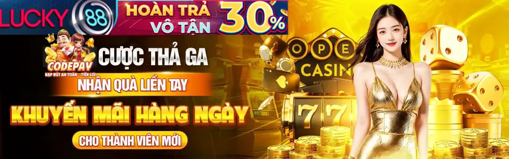 Hình ảnh minh họa các ưu đãi và khuyến mãi hấp dẫn, với các biểu tượng tiền thưởng, vòng quay miễn phí, và chữ 'Khuyến Mãi' lớn. Màu sắc tươi sáng, gợi cảm giác phấn khích khi nhận thưởng.